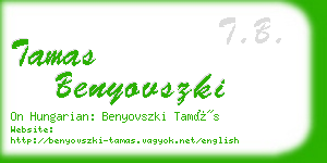 tamas benyovszki business card